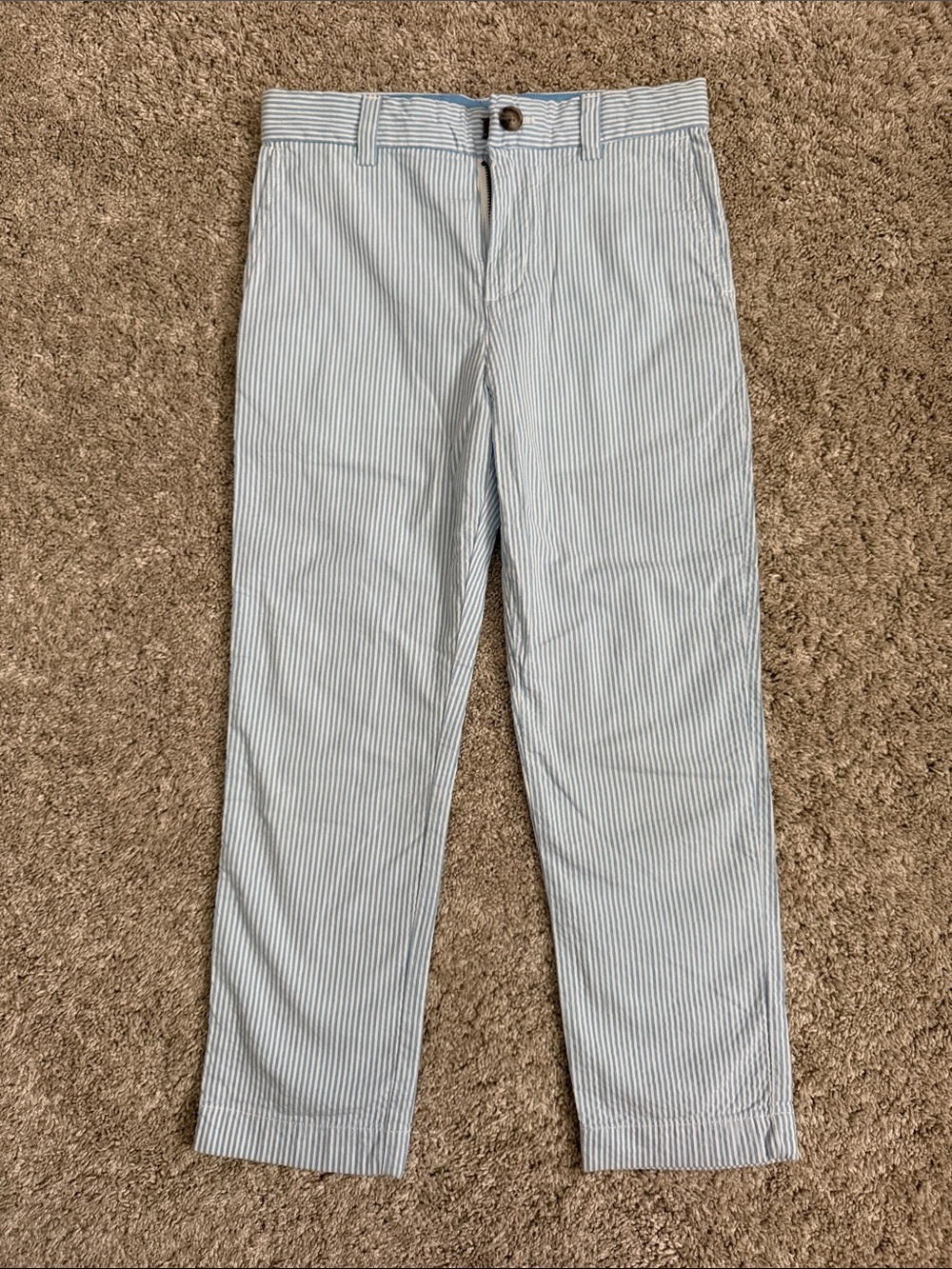 Vineyard Vines Boys Light Blue & White Pinstripe Kids Chinos